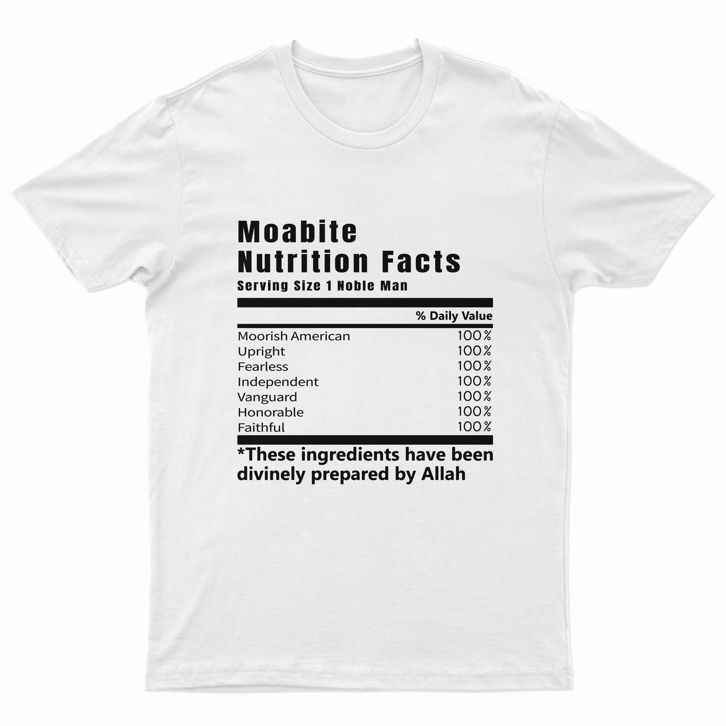 Moabite Nutrition Facts Tee Shirt