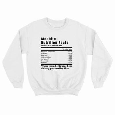 Moabite Nutrition Facts Sweatshirt