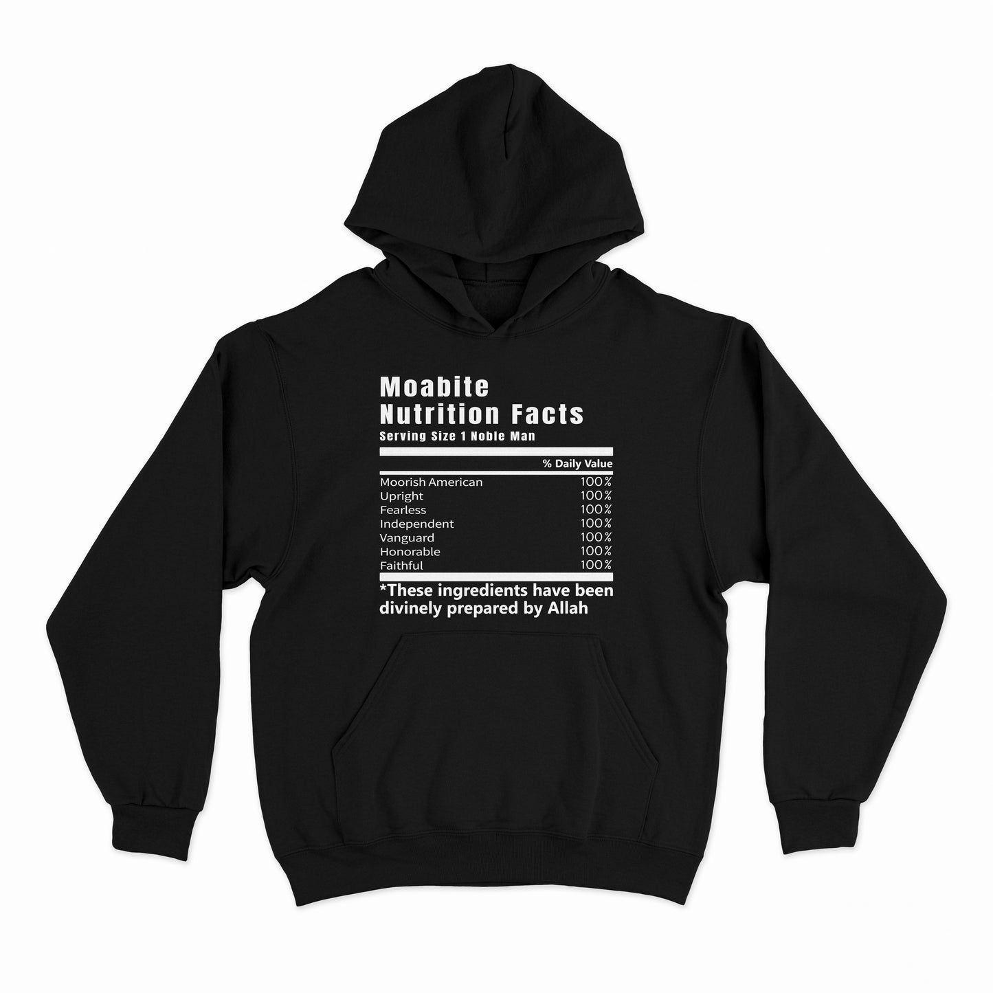 Moabite Nutrition Facts Hoodie