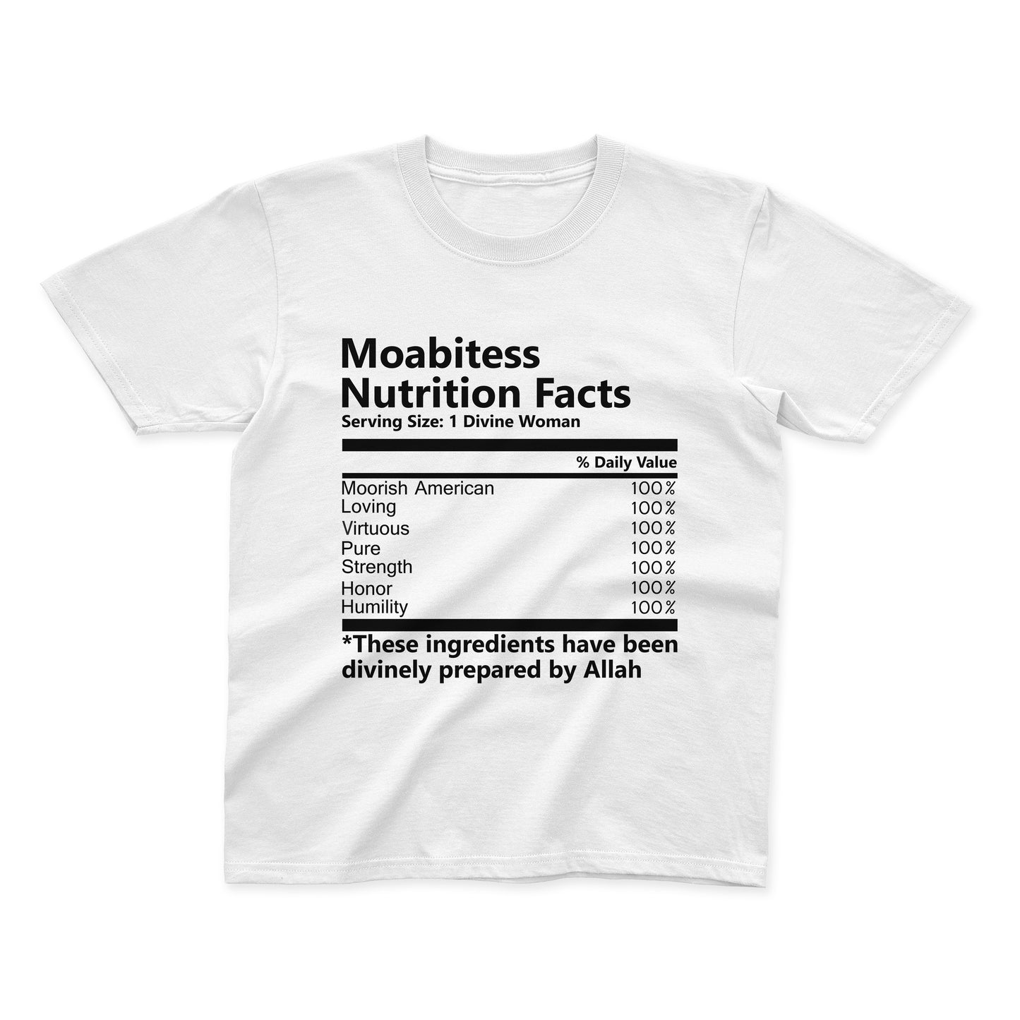 Moabitess Nutrition Facts Youth T-Shirt