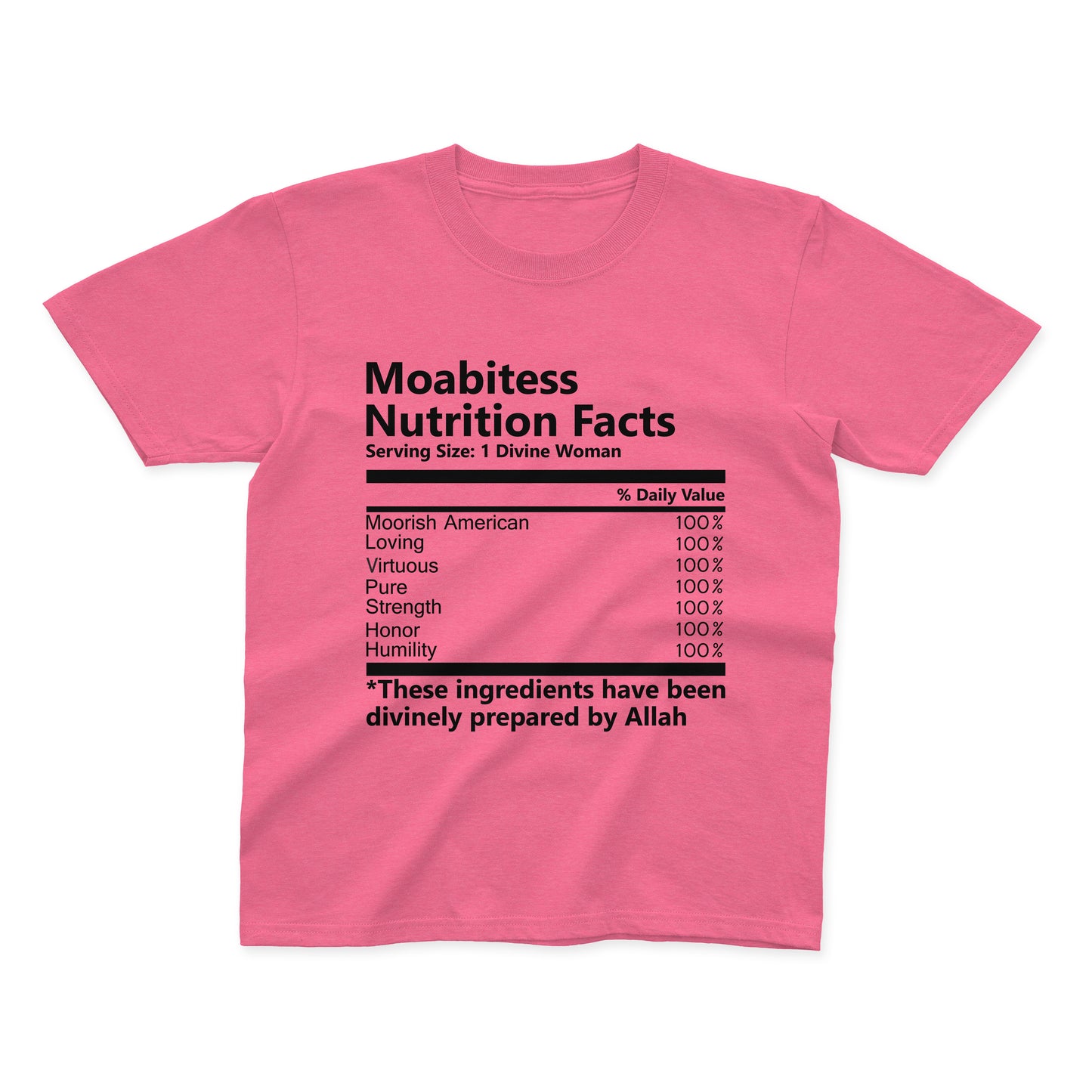 Moabitess Nutrition Facts Youth T-Shirt