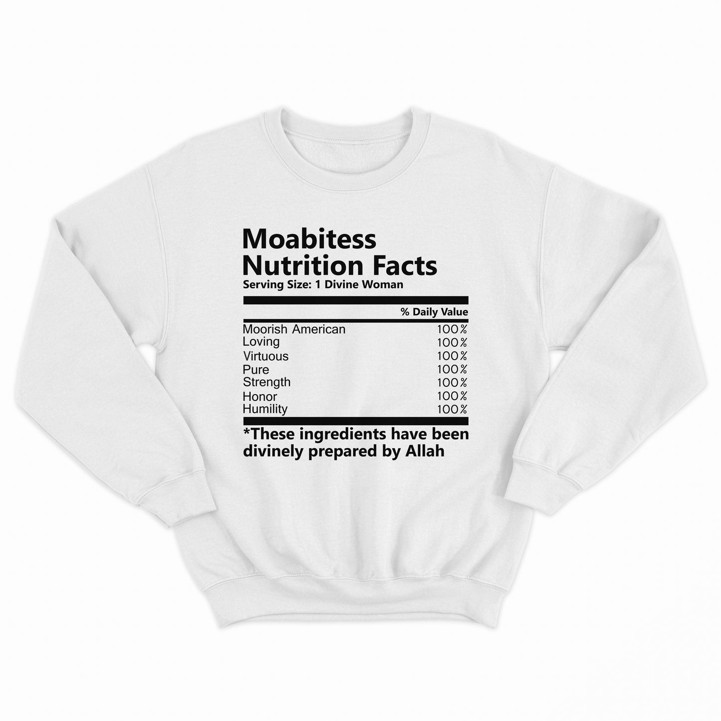 Moabitess Nutrition Facts Youth Sweatshirt