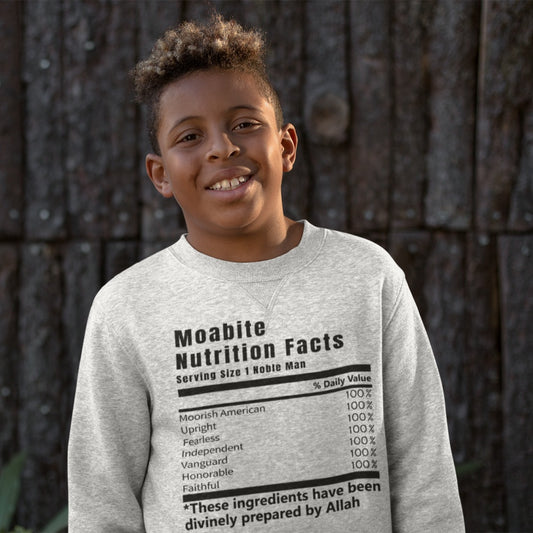 Moabite Nutrition Facts Youth Sweatshirt